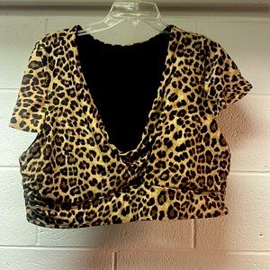 2XL cheetah print bathing suit top